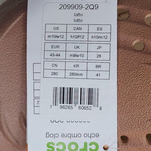 Crocs Echo Ombre Clog Dual-Tone Sandals With Strap Mens Size 10 - Womens 12 - Picture 11 of 14